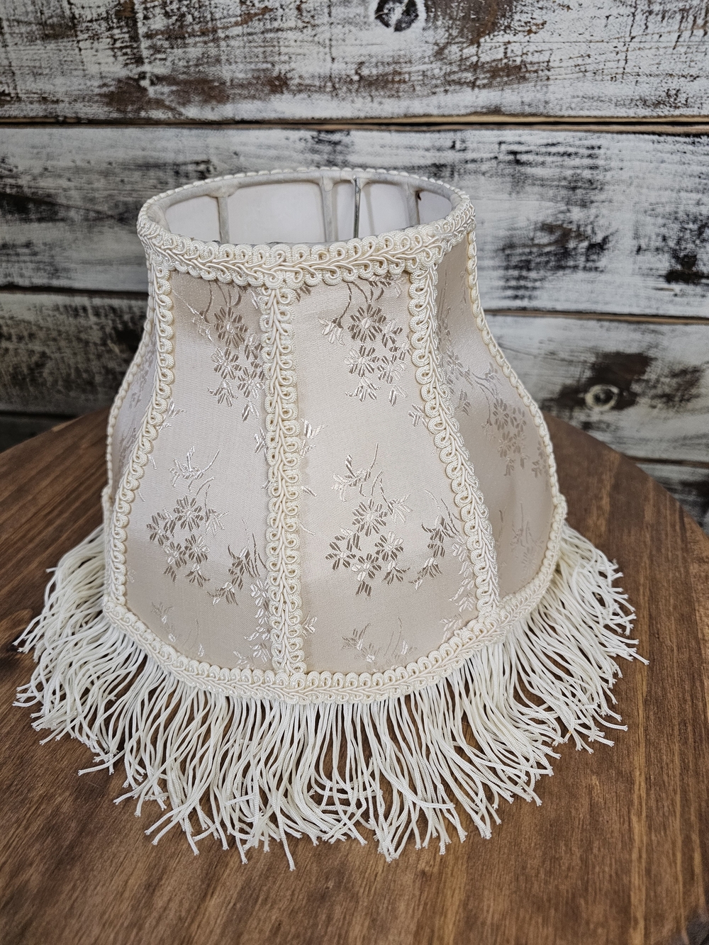 Vintage Beige Floral Fringe Lamp Shade - Picture 11 of 13